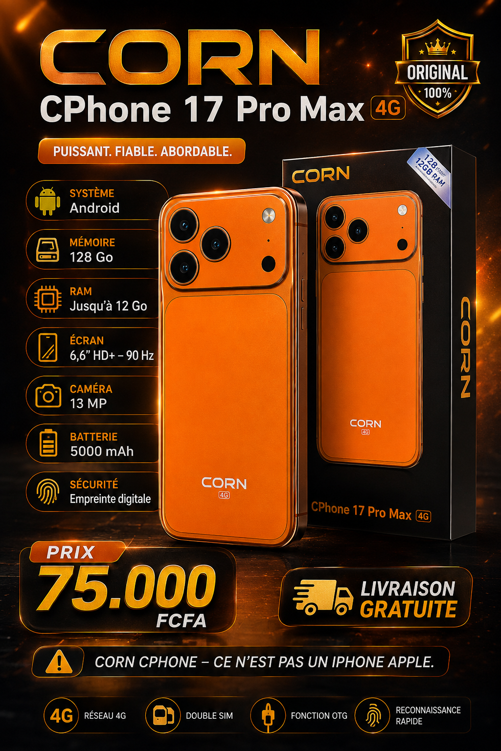 CORN CPhone 17 Pro Max 4G original