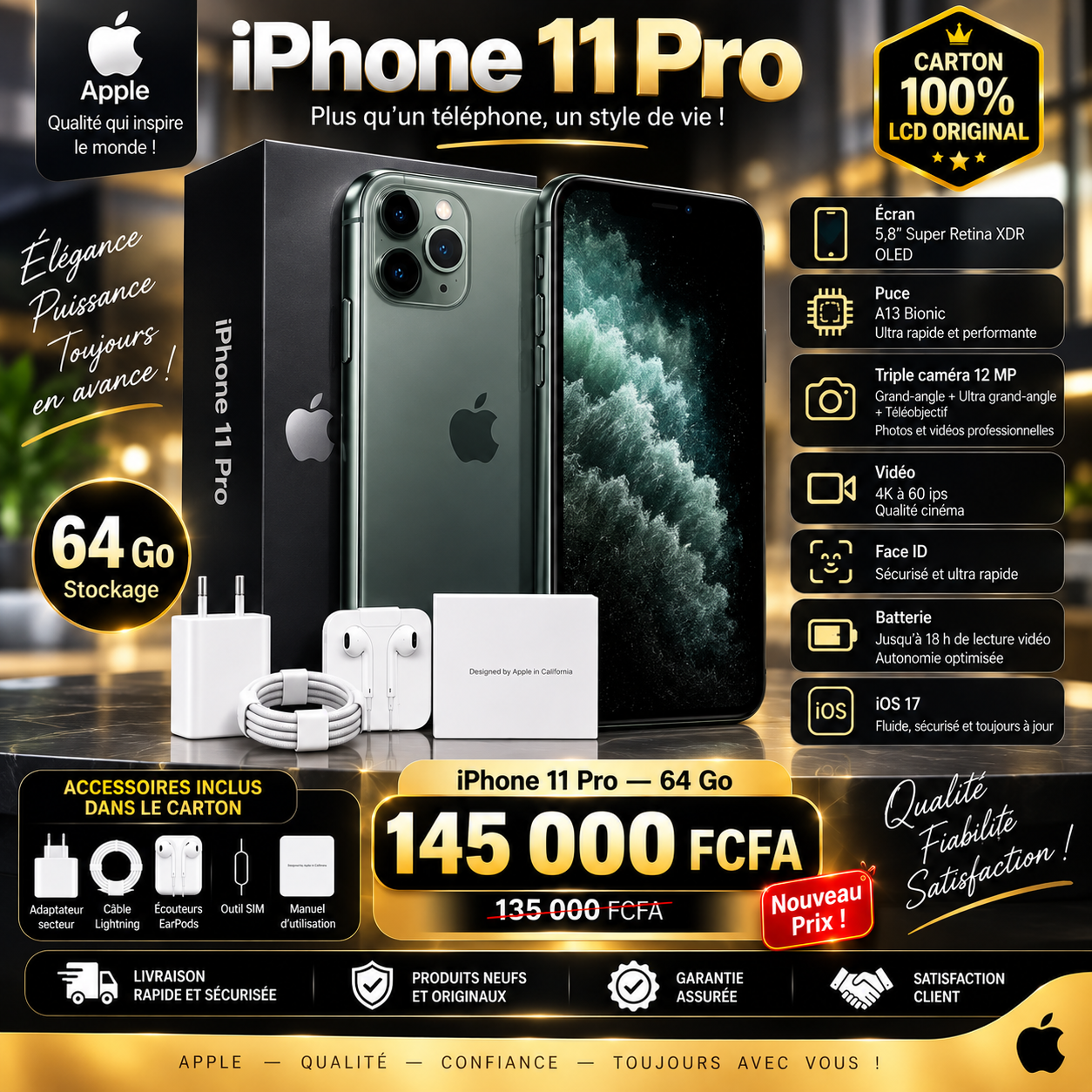iPhone 11 pro 64 Go