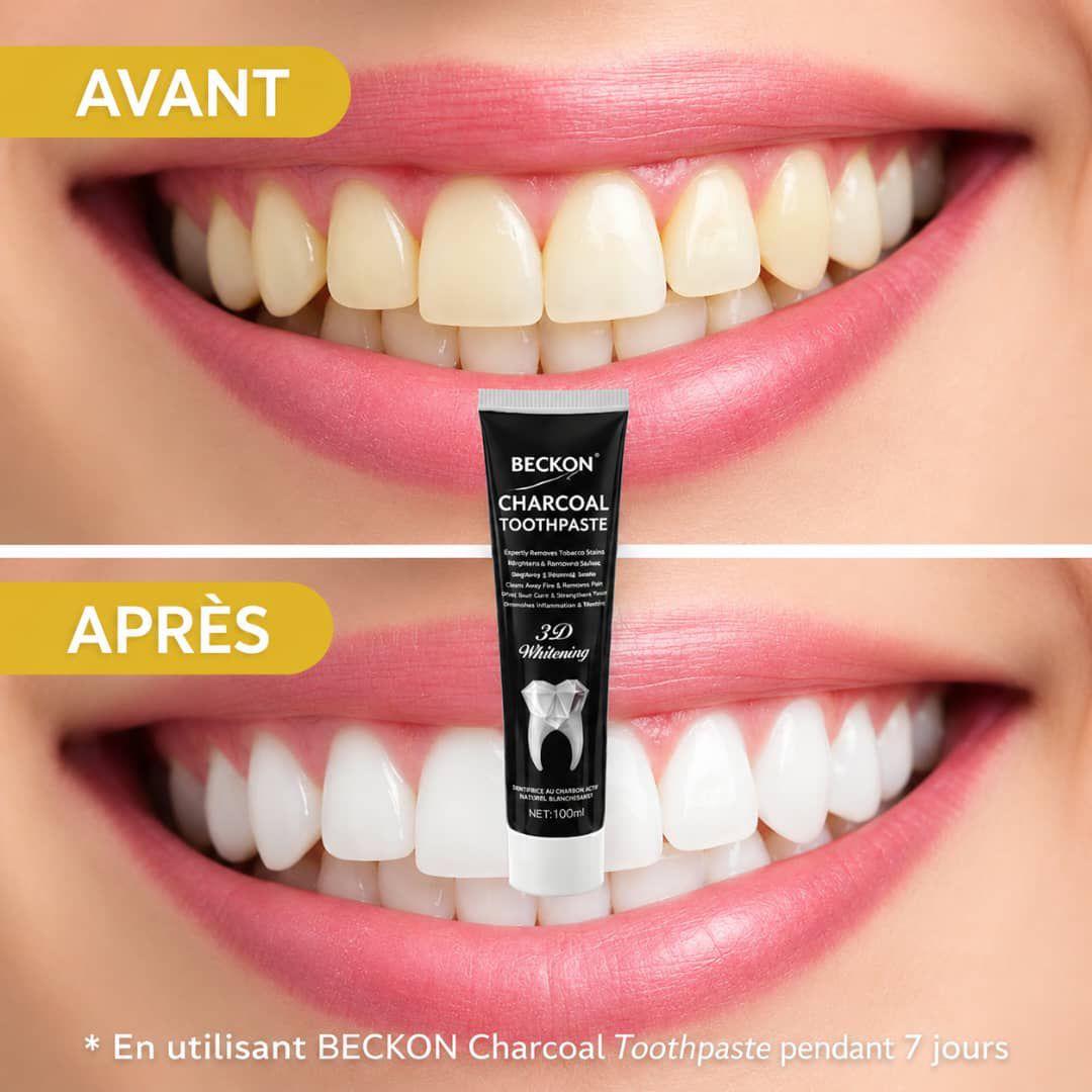 Dentifrice au Charbon Actif BECKON – Blancheur Intense