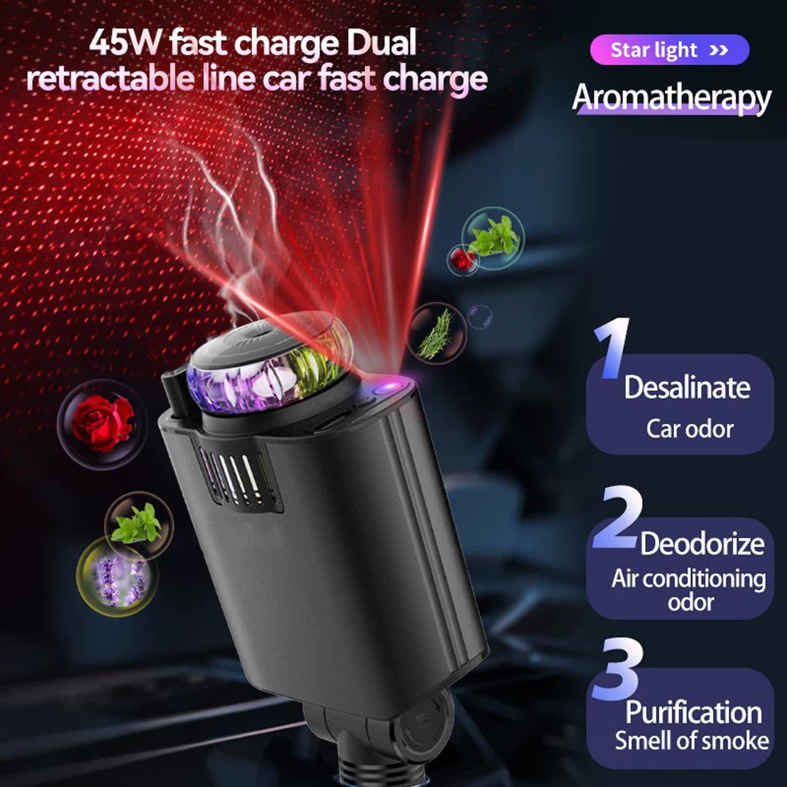 Chargeur voiture rapide + diffuseur d’arôme