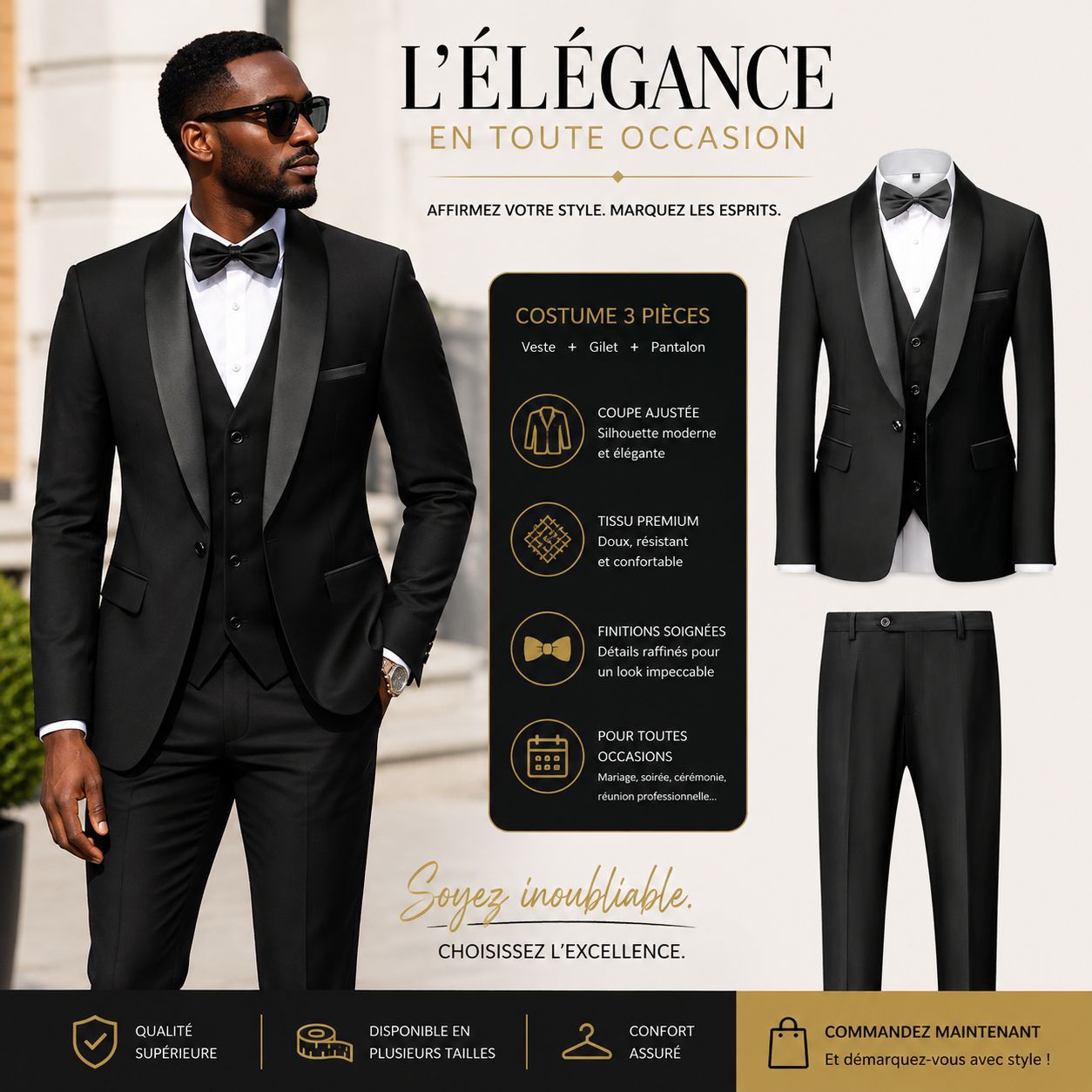 Veste 3 pièces ( pantalon + veste + gilet)
